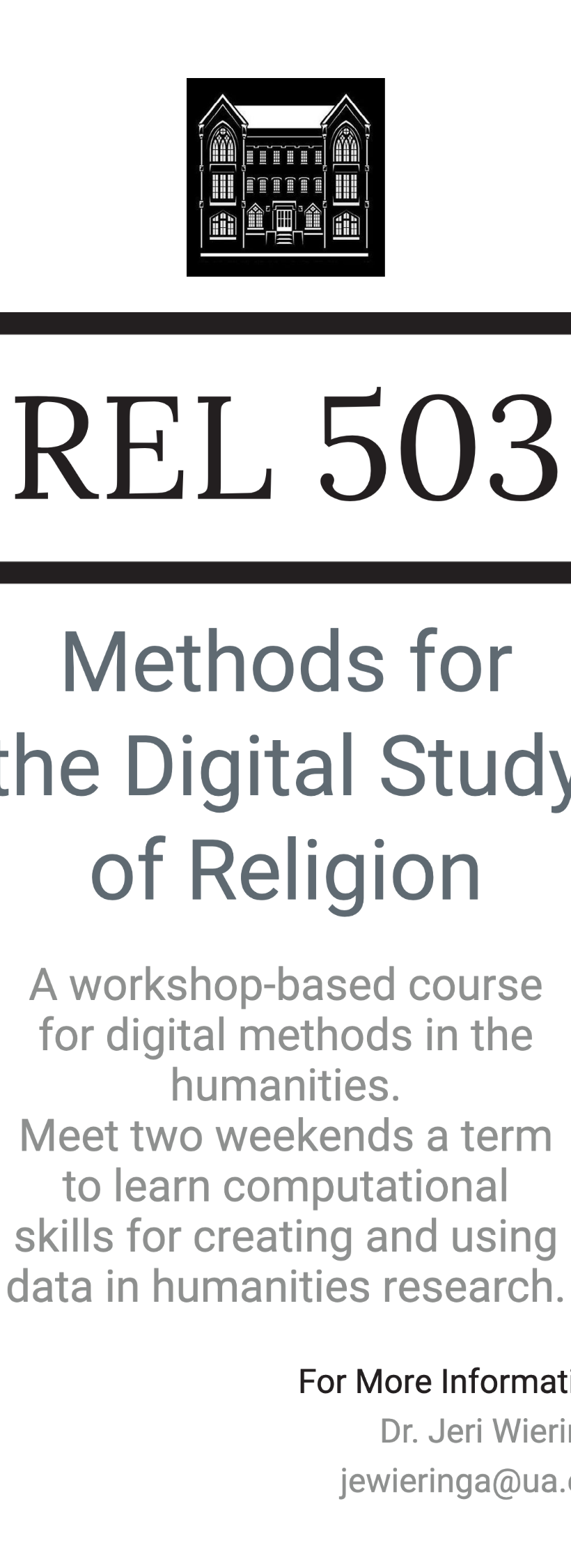 Methods for the Digital Study of Religion Workshop information